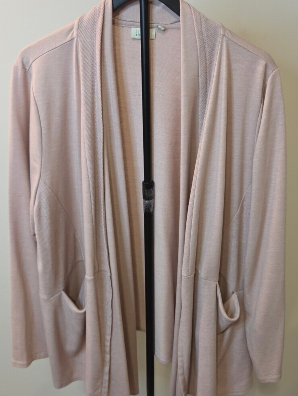 Logo Lounge Womens Pink French Terry Waterfall Cardigan 2X